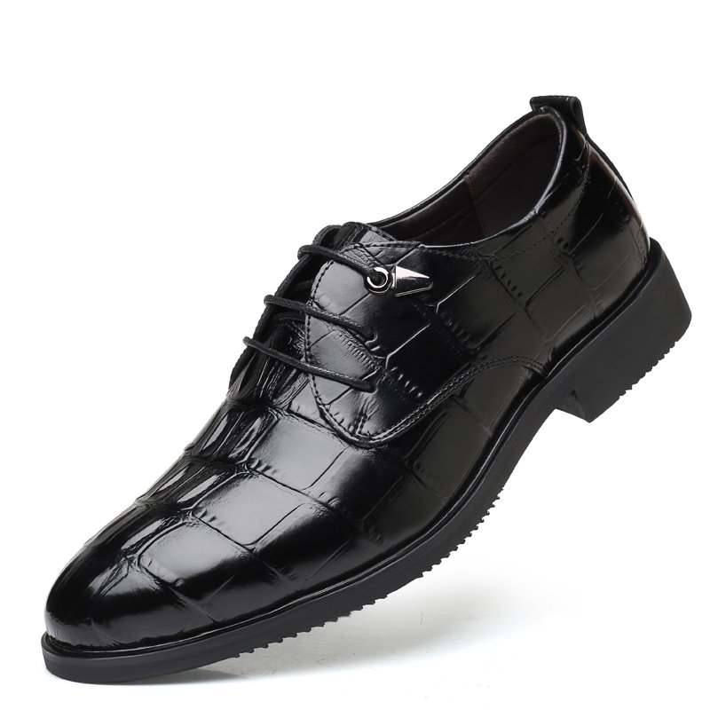 Large Size Men Leather Slip Resistant Business Casual Formal Shoes