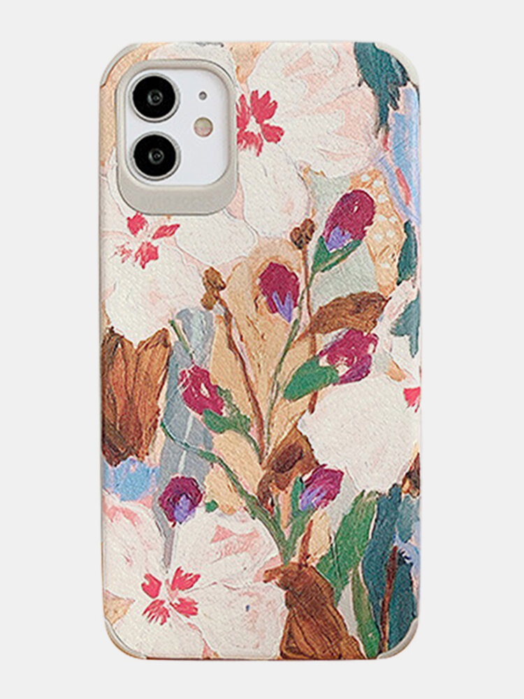 Women Retro Illustration Flowers Calicos Anti-drop Back Cover Phone Case