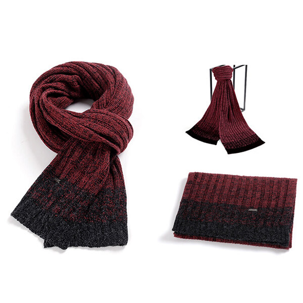 

Men Cashmere Knitted Patchwork Thickening Warm Fashion Wrap Scarves Shawl Outdoor Comfortable Scarf, Red;navy;grey