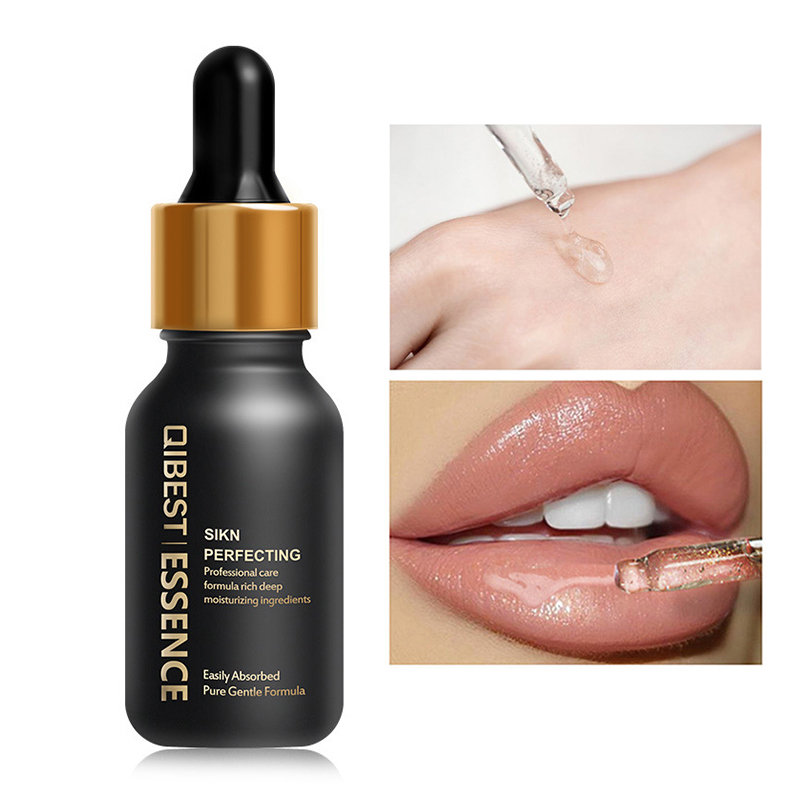 

24K Moisturizing Face Essence Gold Foil Lip Face Essence Nutritious Oil Full Lips Effect Makeup Tool, Pink;transparent