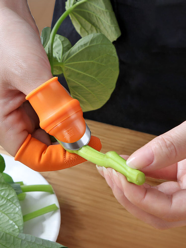 Защита для пальцев Силиконовый Защита ножей для большого пальца Шестерни для резки овощей Нож для сбора урожая Зажимание Растение Ножницы с лезвиями Перчатки