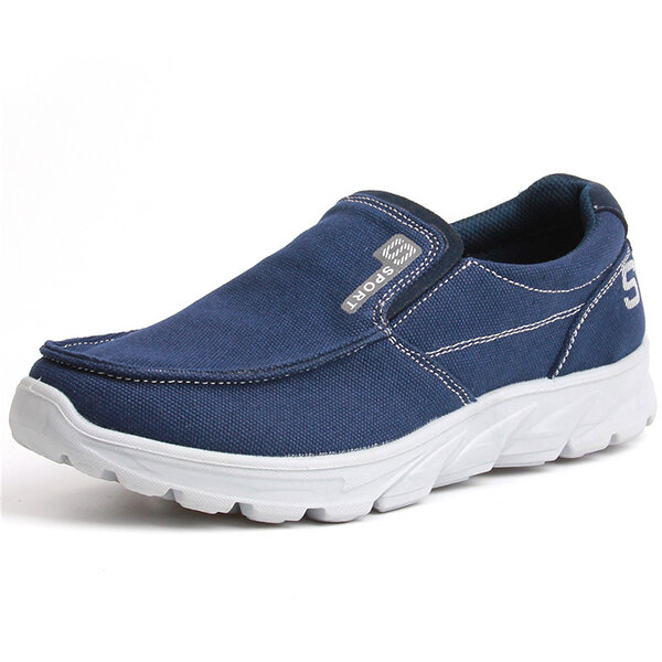 Large Size Men Canvas Comfy Soft Slip On Light Weight Walking Shoes