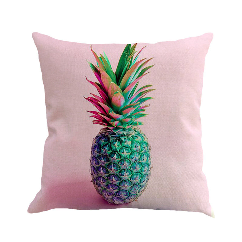 

Tropical Fruit Painted Pineapple Cotton Linen Pillowcase Square Decorative Cushion Cover