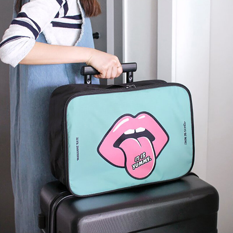38cm Cute Cartoon Portable Travel Storage Bag Boarding Bag Luggage Clothing Trolley Case