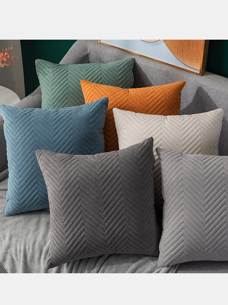 

1PC Velvet Brief Solid Color Pattern Decoration In Bedroom Living Room Sofa Cushion Cover Throw Pillow Cover Pillowcase, Orange;blue;beige;gray;green;dark gray