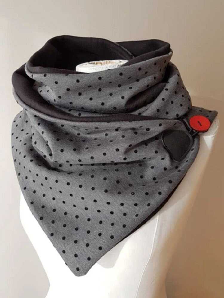 Women Casual All-match Dots Thick Warmth Shawl Printed Scarf