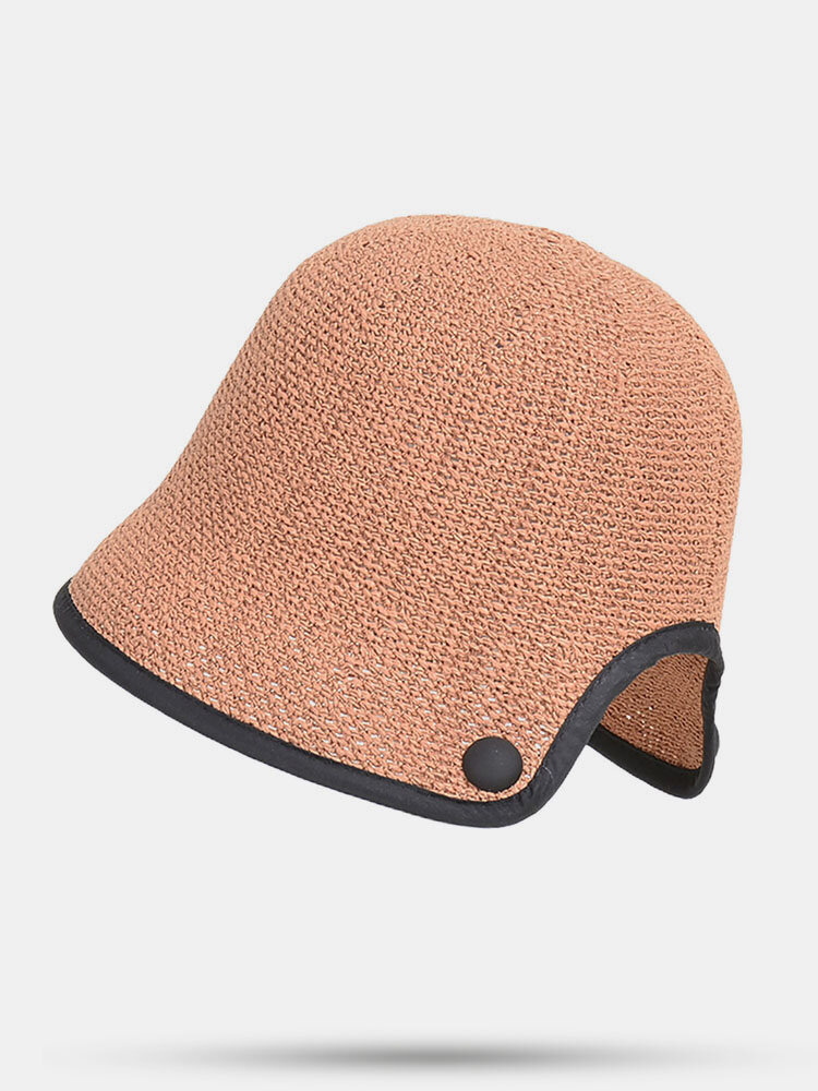 

Women's Cotton And Linen Outdoor Casual Breathable Sunscreen Bucket Hat, Pink;caramel colour;red