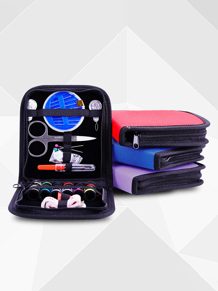 

Home Travel Sewing Set Essential Multi-Functional Sewing Kit Bag Cross Stitch Tool Needle Thread, Blue;black