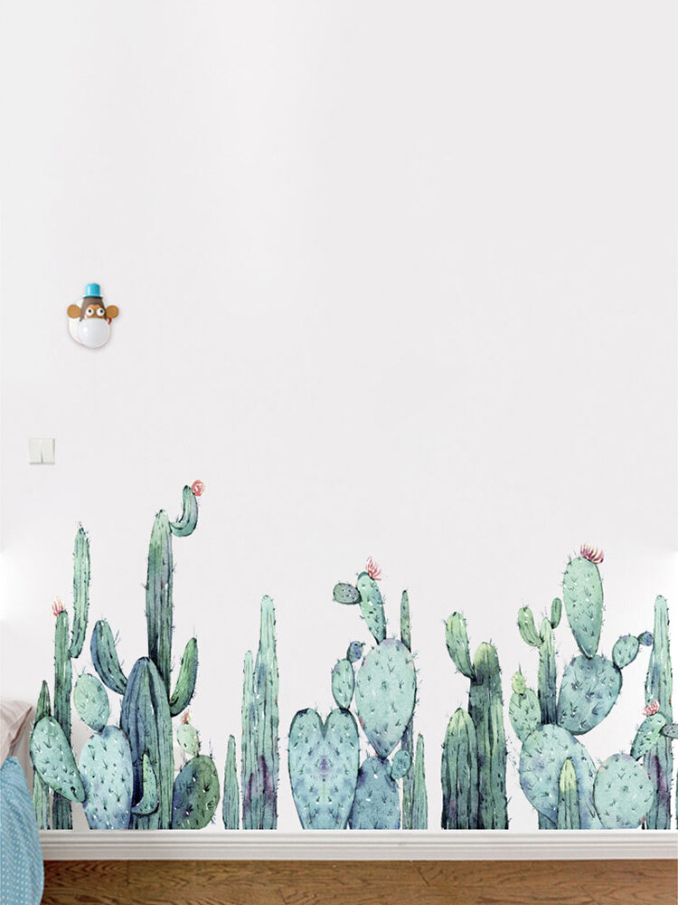 Miico 2PCS Cartoon Wall Stickers Cactus Plants Printing Sticker Children's Room Kindergarden Decor