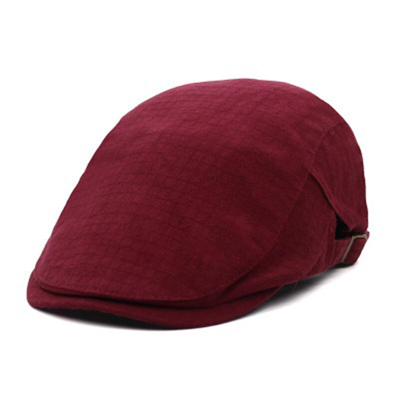 

Men Women Retro Solid Cotton Linen Beret Hat Adjustable Casual Wild Forward Hat, Red;blue;black;light blue;apricot;dark gray