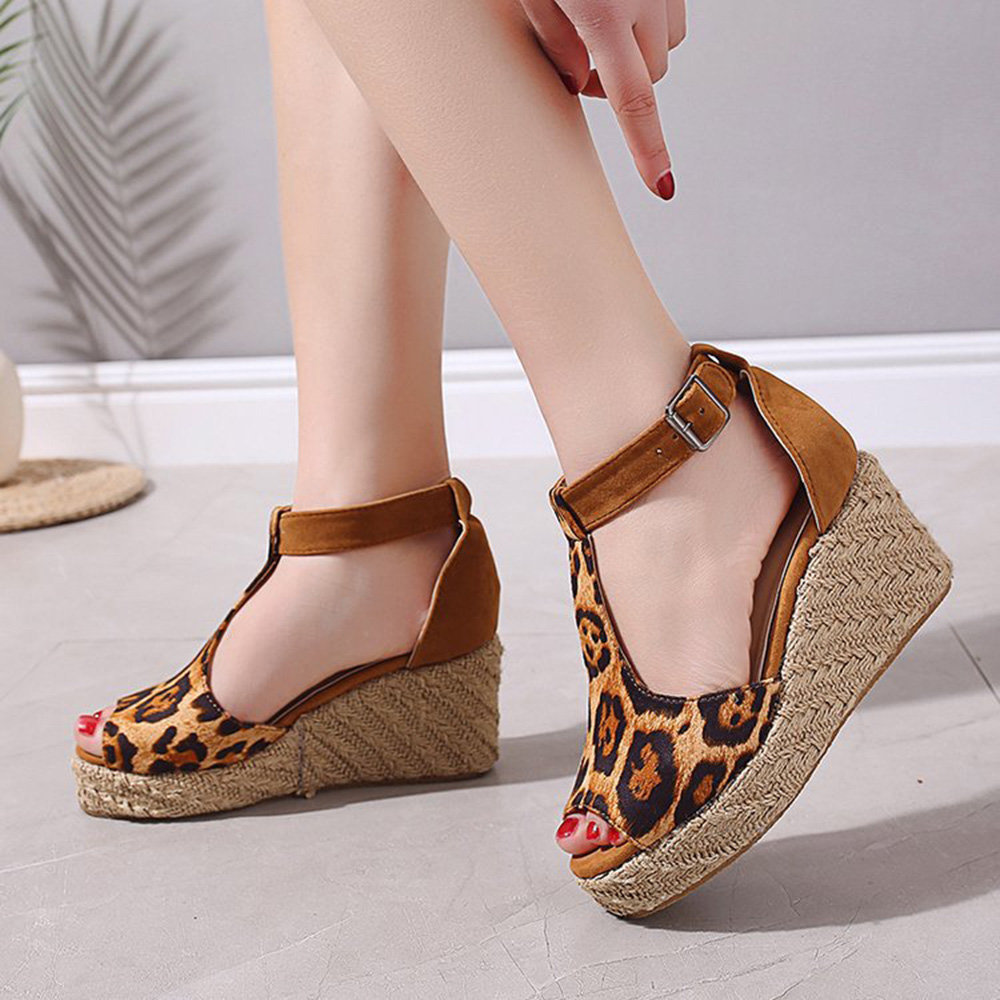leopard wedges