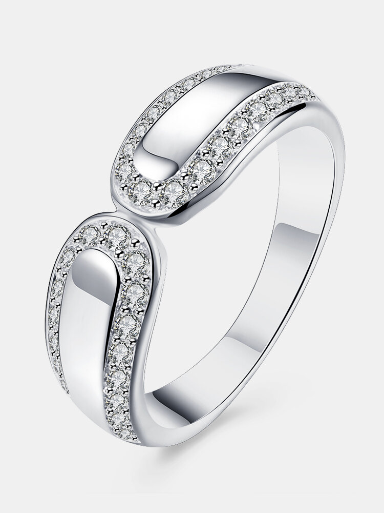 YUEYIN Simple Ring Zircon Women Ring Gift