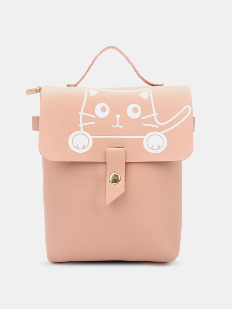 Women Cute Cat Pattern 6.5 Inch Phone Bag Crossbody Bag