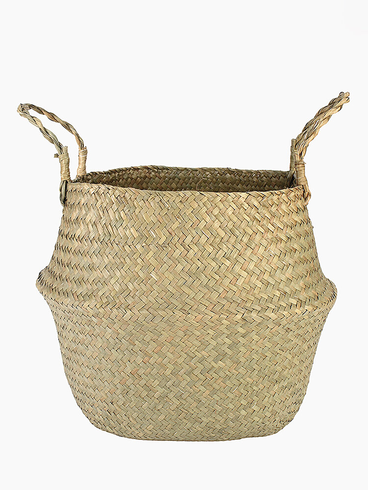 Seagrass Belly Basket Storage Laundry Home Panier Boule Natural Sea Grass