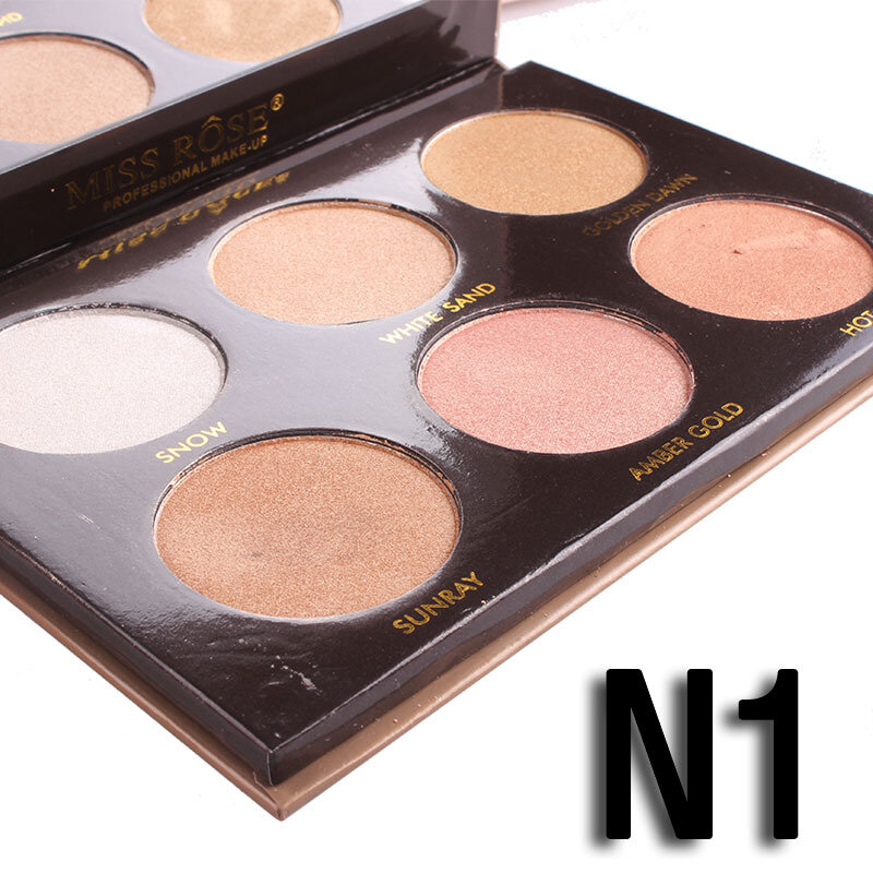 MISS ROSE Face Powder Contour Pigment 6 Colors White Gold Nude Shimmer Mineral Powder Makeup Highlig