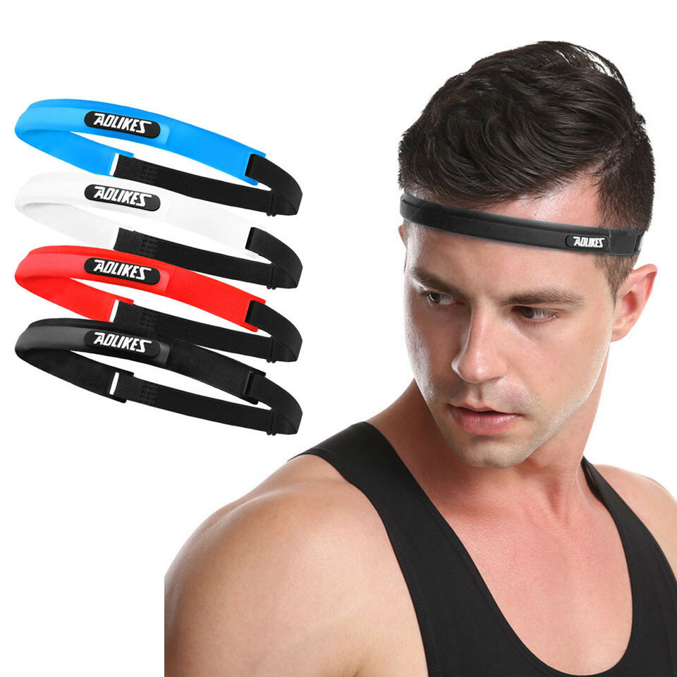 

Yoga Silicone Headband Fitness Sports Elastic Sweatband Outdoor Sports Anti-slip Hairband, Black;white;blue;red