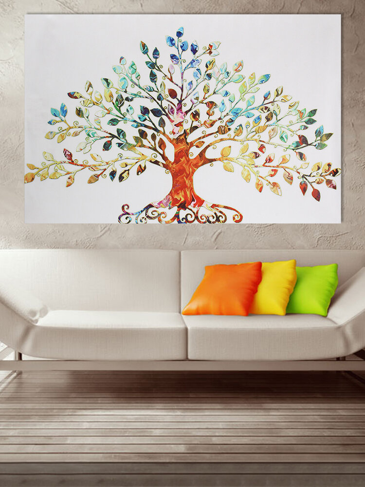 

Leafy Tree Scenery Landscape Painting Unframed Canvas Wall Art Living Room Home Decor