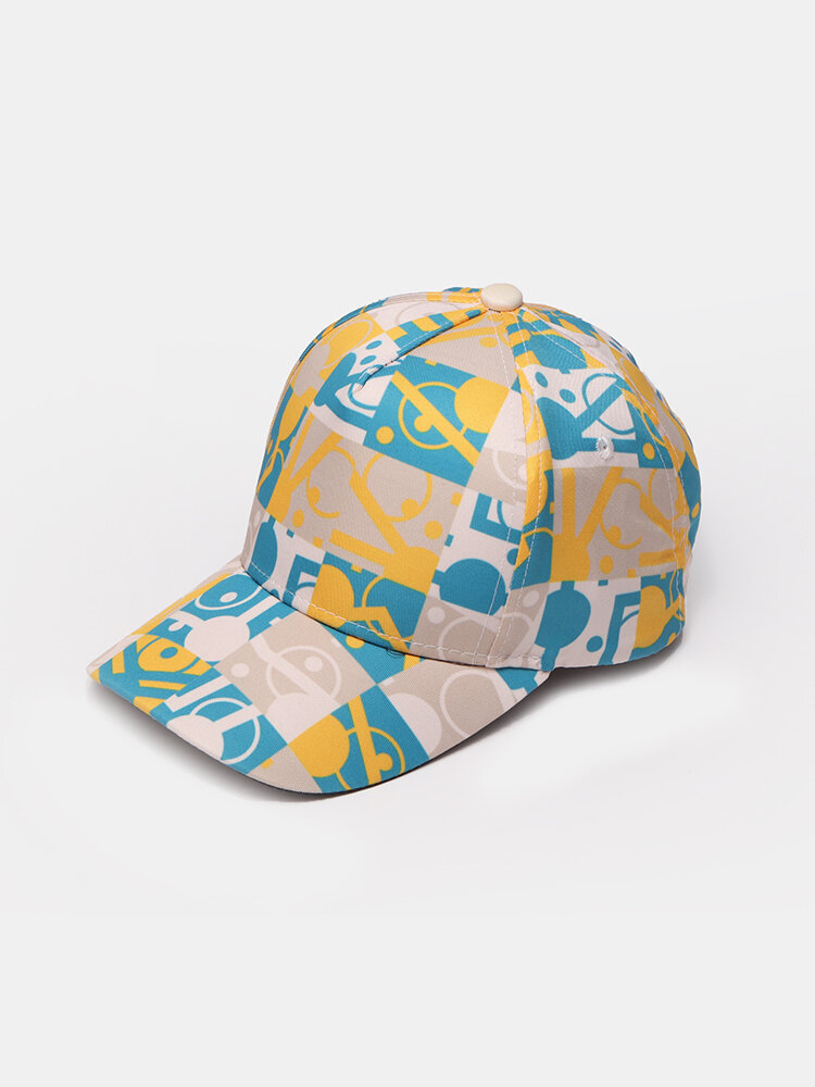 Unisex Cotton Contrast Color Irregular Pattern Full Cap Printing Fashion Baseball Cap