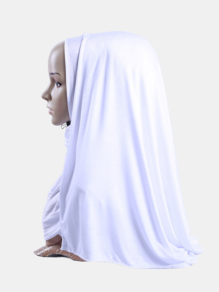 Solid Soft Scarf Mercerized Cotton Long Hejab Head Shawls Hijab Amira Islamic