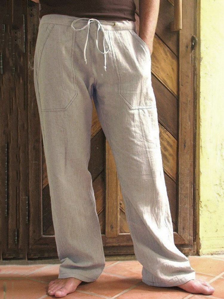 Men's Cotton Linen Casual Loose Pants