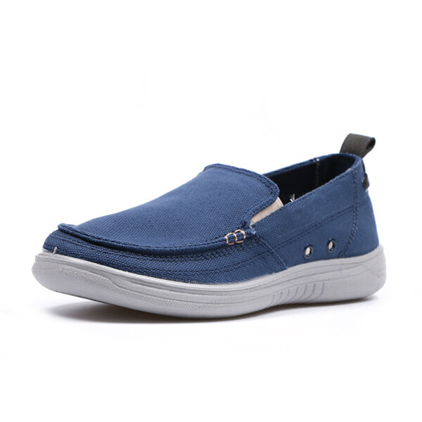 Canvas Breathable Stitching Slip On Lazy Loafers For Men
