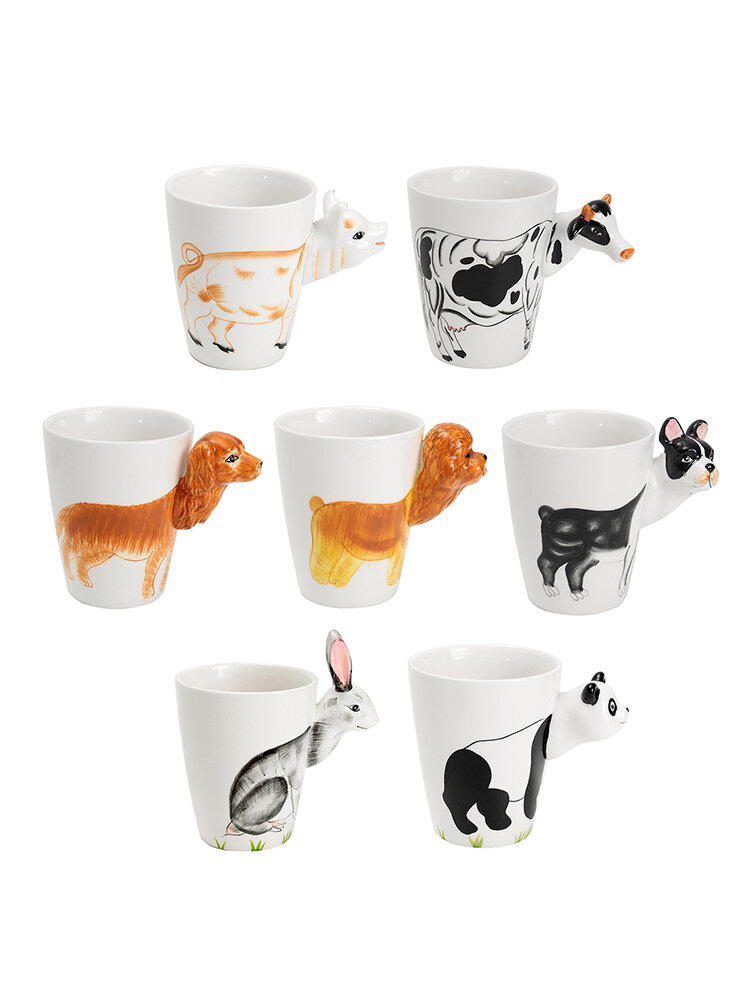 Animal Ceramic Cup Personality Milk Juice Mug Coffee Tea Cup Home Office Novelty Dinkware