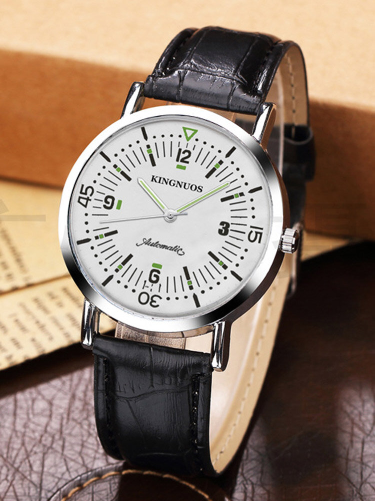 8 Colors Metal Leather Men Vintage Watch Decorative Pointer Luminous Quartz Watch
