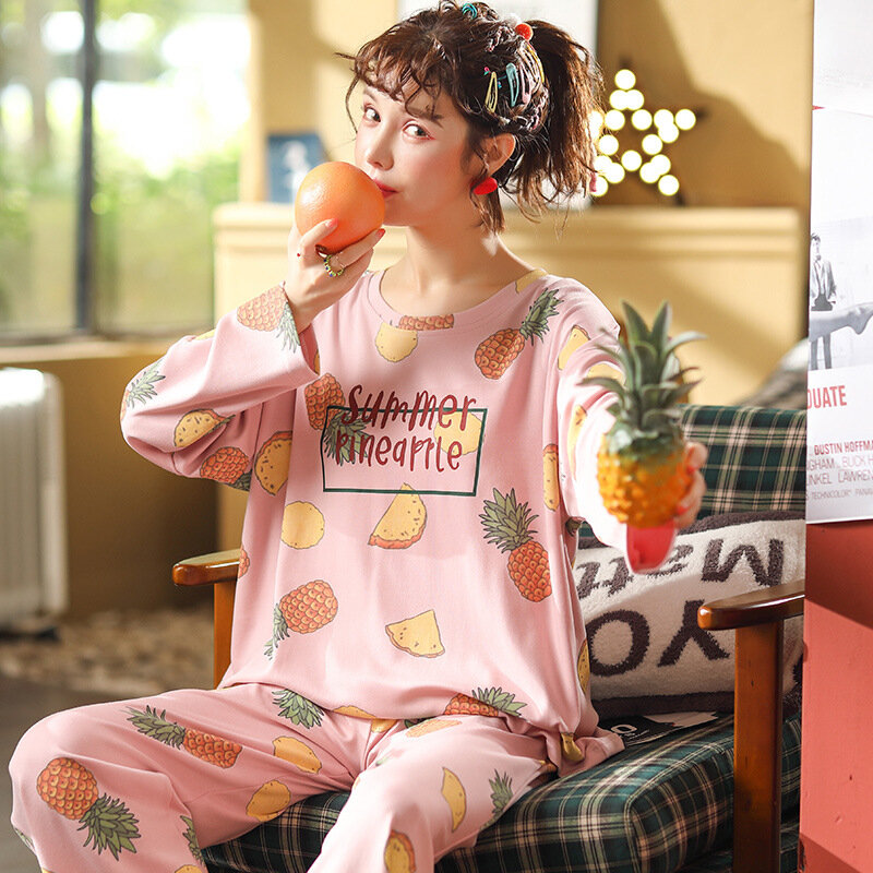 Women's Long-sleeved Cotton Trousers Pajamas