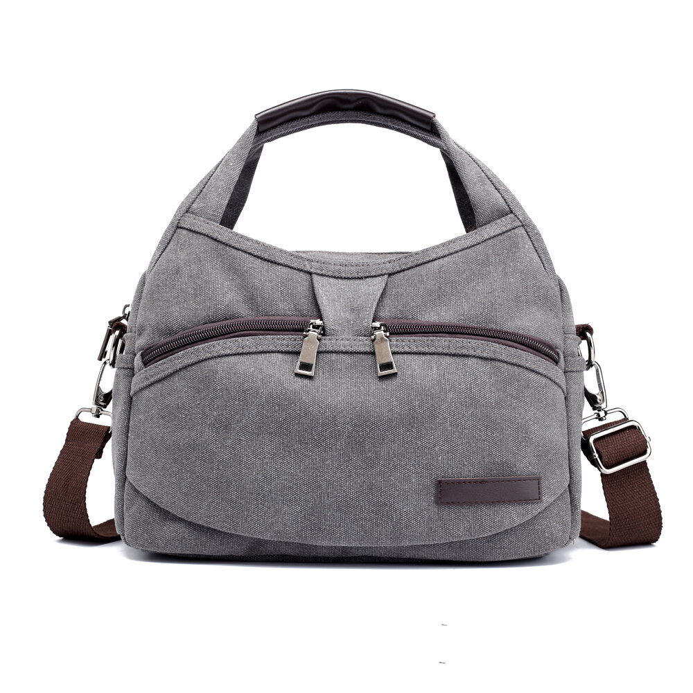 

KVKY Front Pockets Handbags Vintage Shoulder Bags Simple Shopping Bags, Blue;black;gray;burgundy;brown