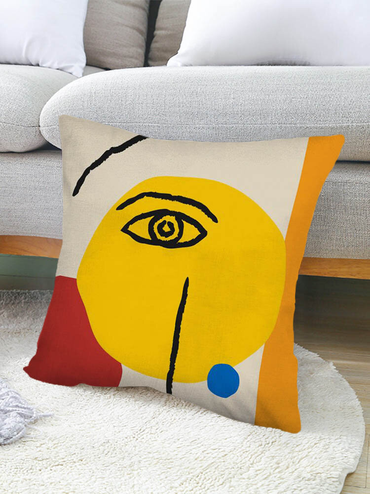 1 Pc Morandi Color Plant Female Abstract Art Pattern Short Plush Pillowcase Throw Pillow Cover Sofa Home Car Cushion Cov