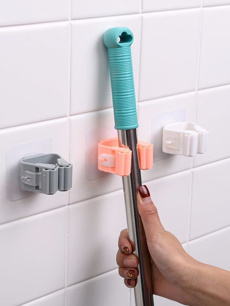 1pcs Mop Broom Gancio Supporto per scopa a parete per uso domestico Appendiabiti per scopa adesivo per uso domestico