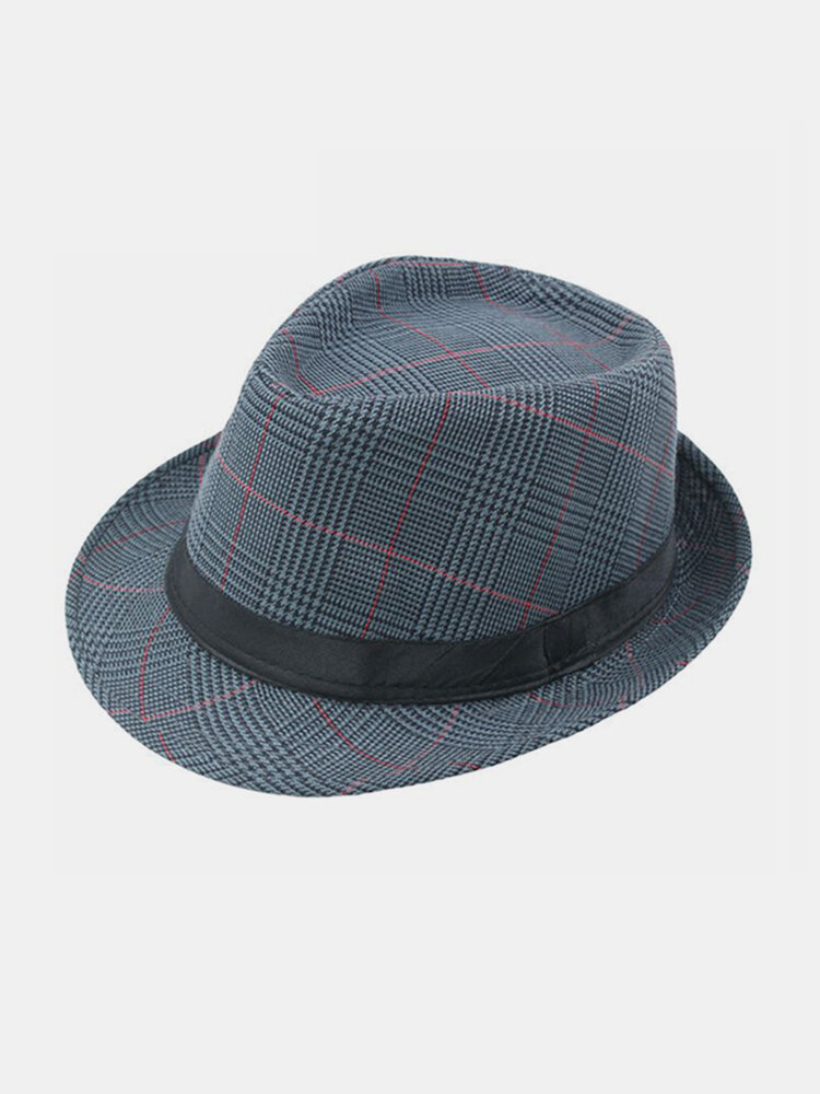 Mens Vintage British Style Gentleman Panama Fedora Hat Outdoor Sunshade Jazz Caps