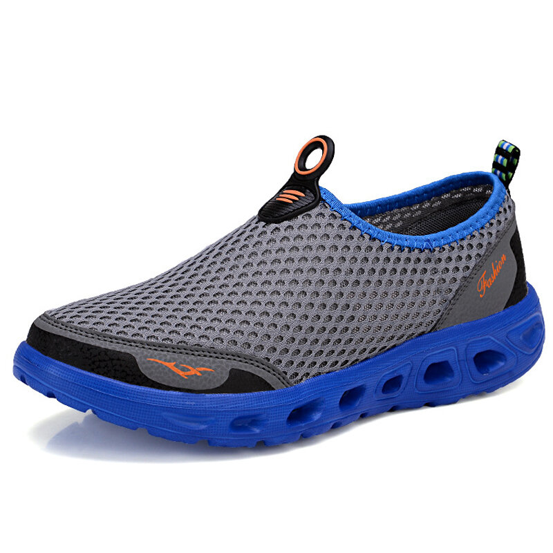 

Large Size Men Honeycomb Mesh Quick Drying Upstream Shoes Casual Beach Shoes, Black;blue;dark gray;grey