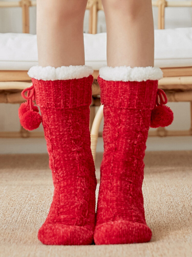 Women Home Carpet Sock Fur Warm Plush Bedroom Non-slip Soft Indoor Comfy Floor Sock
