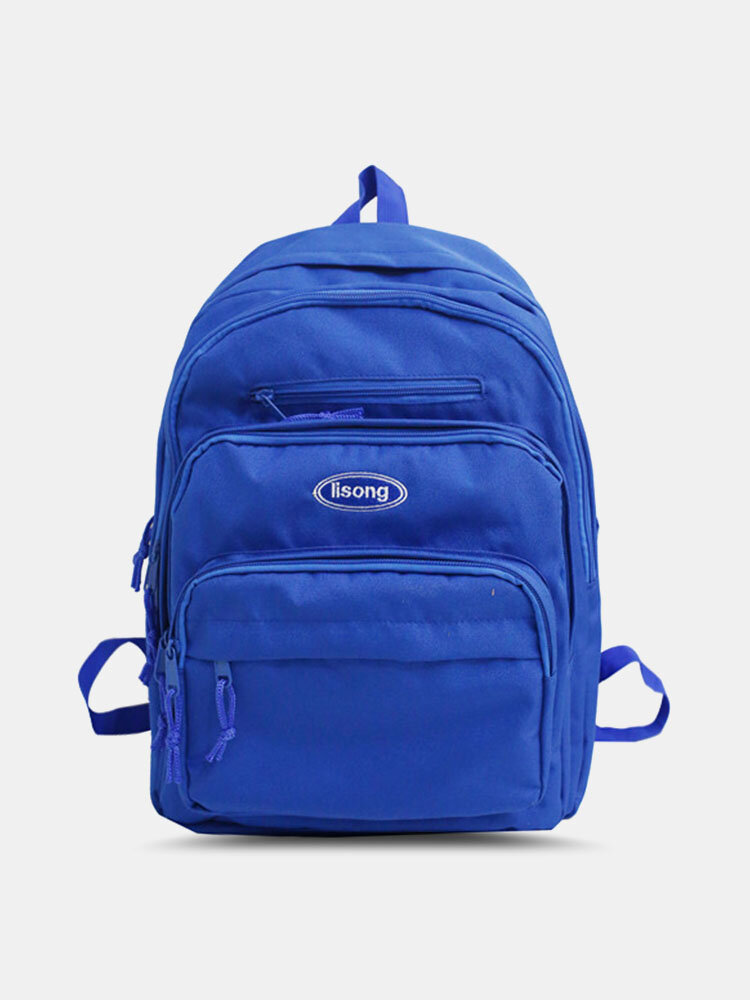 Men Oxford Casual Waterproof Lightweight Solid Color Backpack Laptop Bag