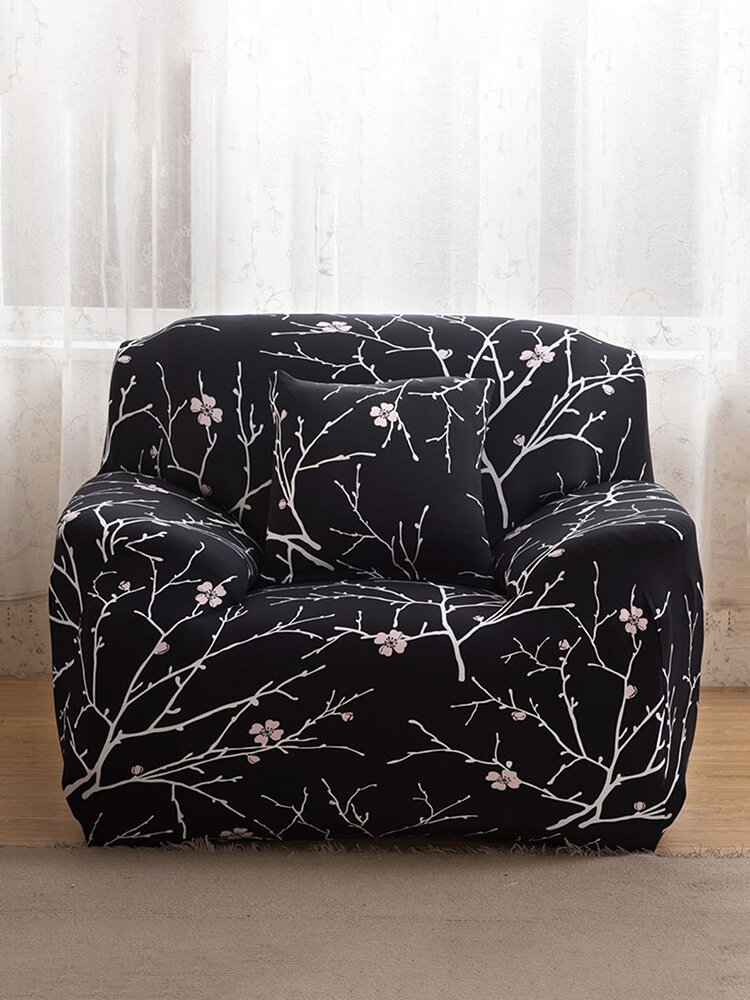 4 размера эластичный чехол для дивана для гостиной, легкий съемный черный чехол для мебели
