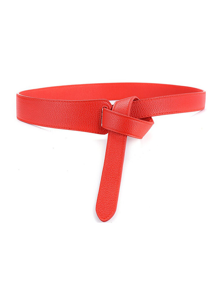 Vogue Design Women Vintage Cowhide Imitation Leather Belts Casual Female Nice Quality Knotted Belt