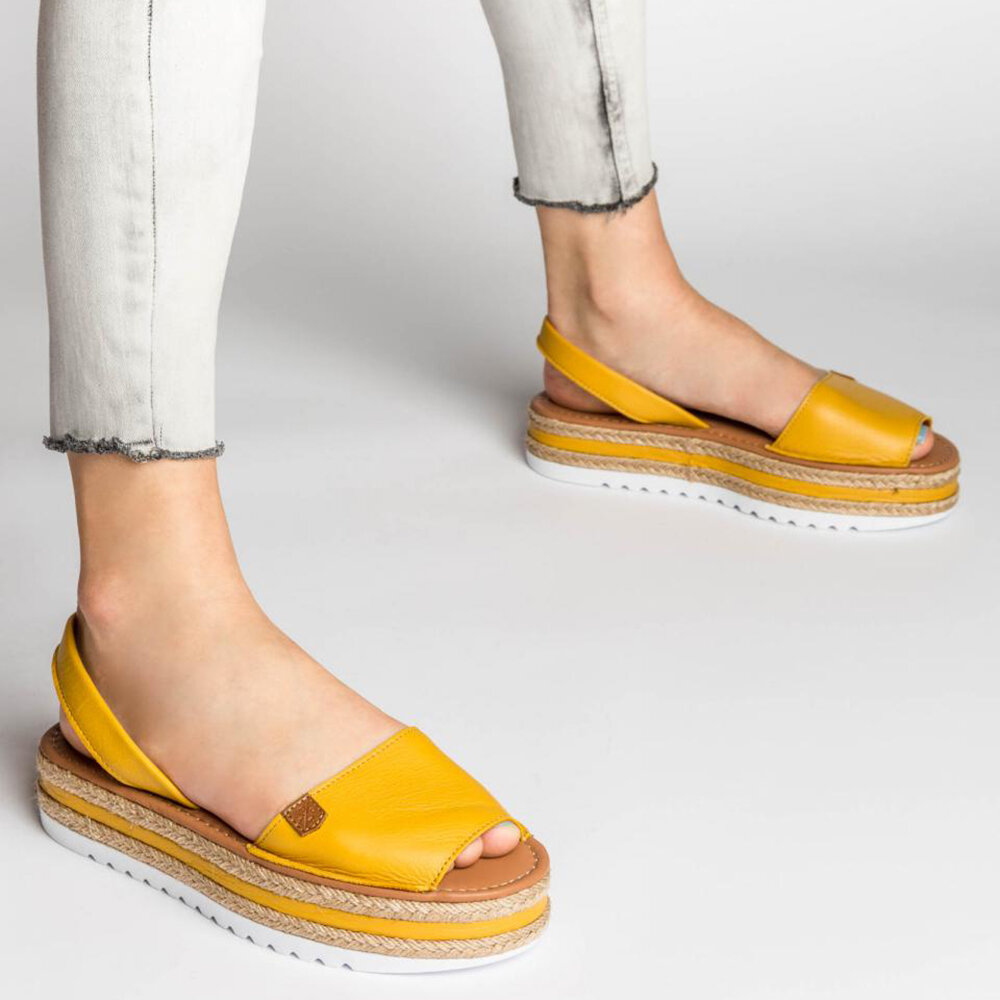 Large Sizes Women Slip On Solid Color Platform Sandals