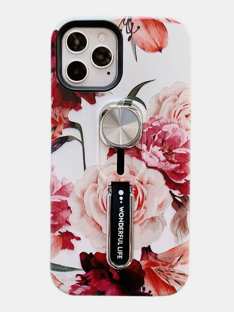 

Women Flowers Anti-drop Car Magnetic Invisible Bracket Hand-Carry Phone Case, Black-1;black-2;white