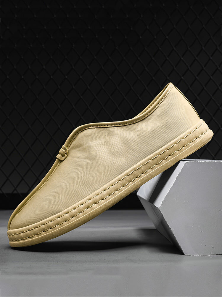 Men Light Weight Stitching Slip On Monk Shoes Casual Fisherman Shoes