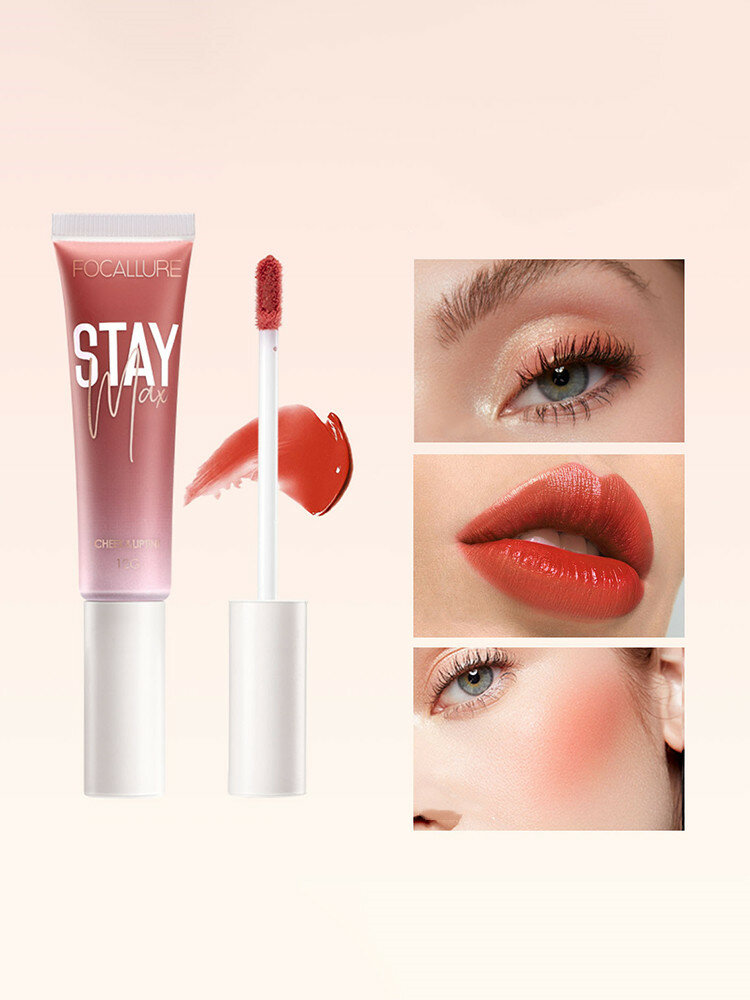

7 Colors Dual-Use Moisturizing Lip Gloss Liquid Blush Long-Lasting Waterproof Lip Makeup