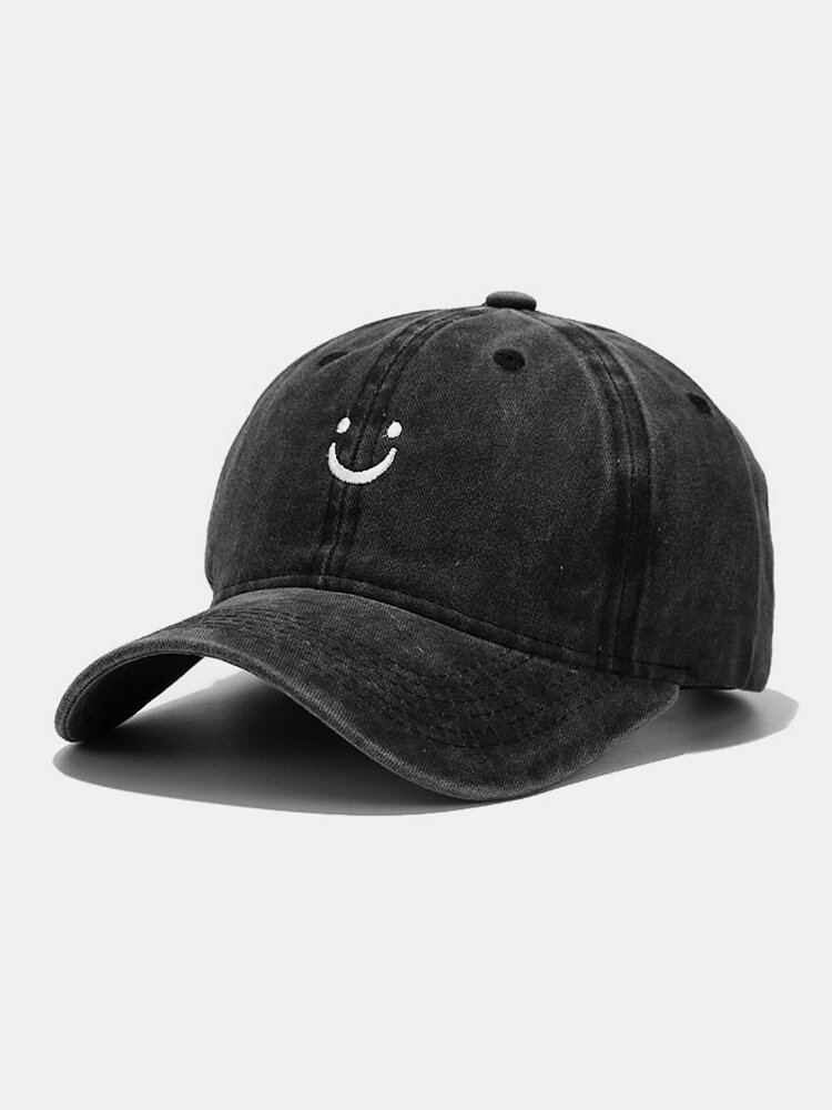 Unisex Cotton Made-old Smiling Face Young Outdoor Sunshade Baseball Hat