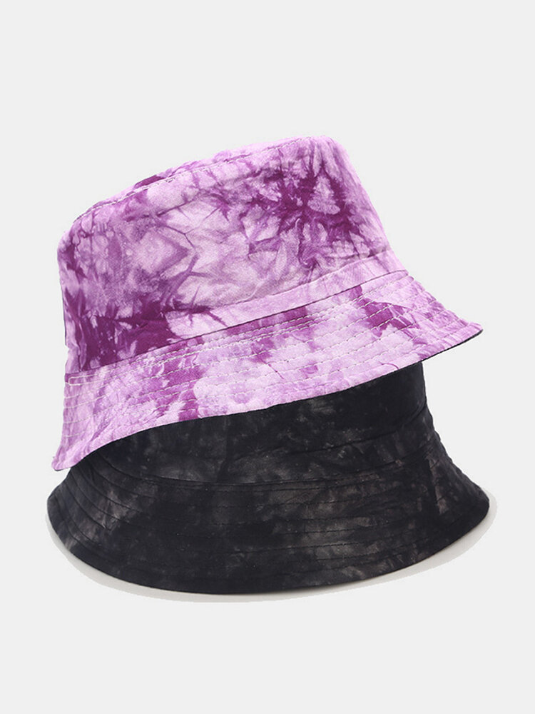 Tie-dye Ink Painting Pattern Fisherman Hat Double-sided Basin Hat Sun Hat