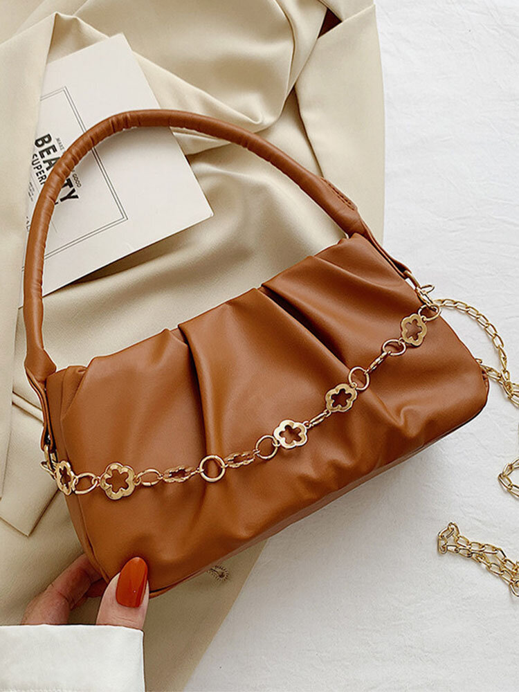 Women Faux Leather Casual Chain Multi-Carry Crossbody Bag Casual Handbag