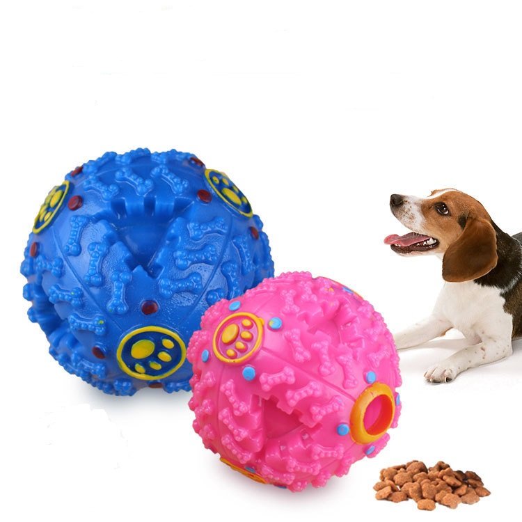 

Pet Leaking Ball Dog Toy Non-Toxic Rubber Pet Molar Toy Sounding Bite Strange Call Ball, Blue;black;pink