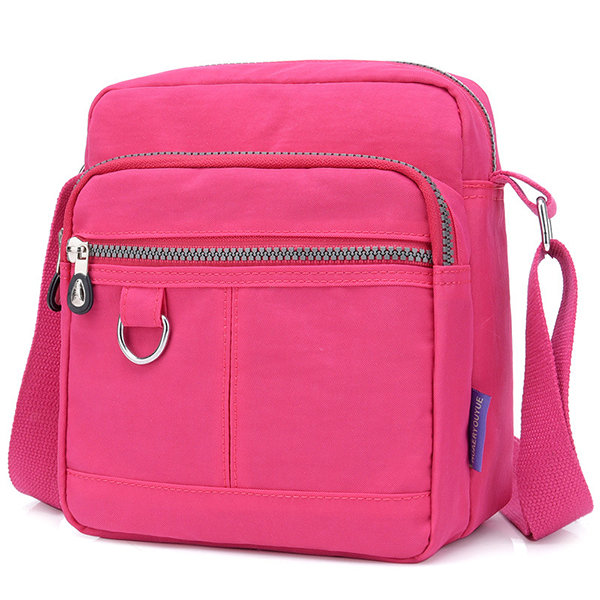 

Women Waterproof Bag Card Slot Nylon Crossbody Bag, Darkblue;black;khaki;beige;silver;pink;rose red;sea blue;gray;purple