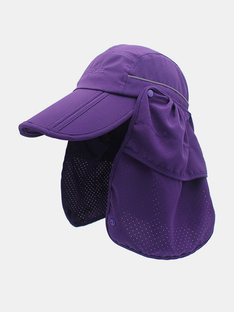 Unisex Dual-use Wide Brim Summer Sunshade Neck UV Protection Breathable Detachable Visors Baseball Hat