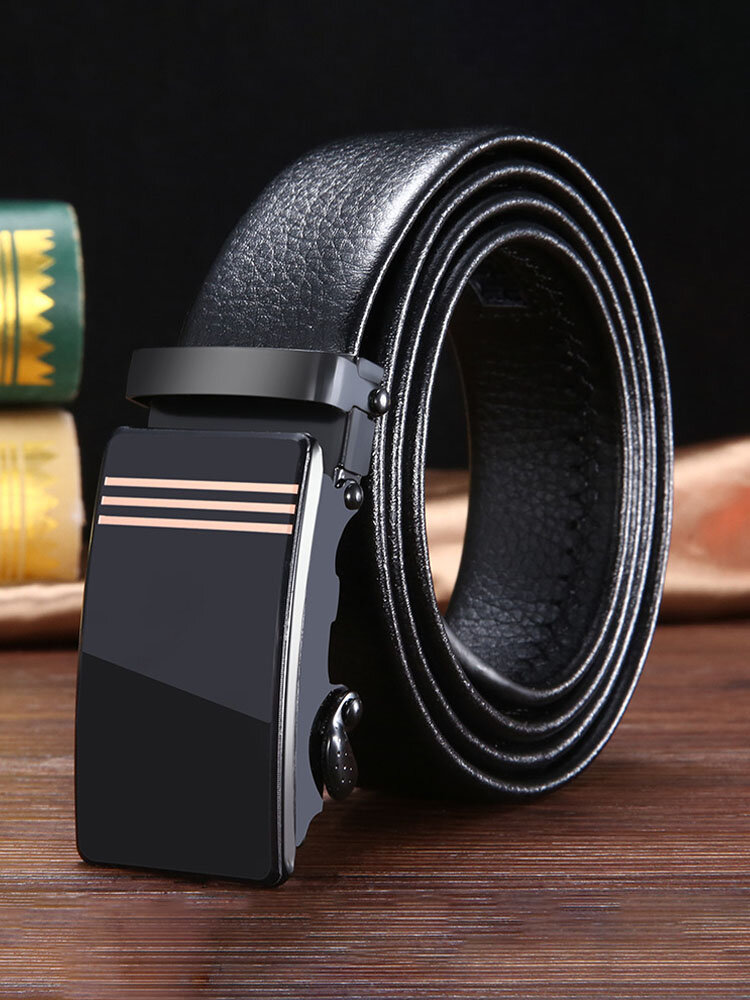 

Jassy Men's Faux Leather Business Casual Automatic Buckle Belt