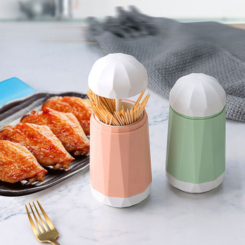 

Press Type Automatic Toothpick Box Home Convenient Creative Simple Toothpick Tube Restaurant Toothpick Storage Jar, Pink;blue;green;white