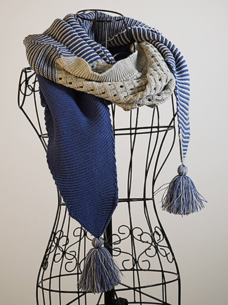 Graublau Lässig Knitted Women's Scarves & Shawls